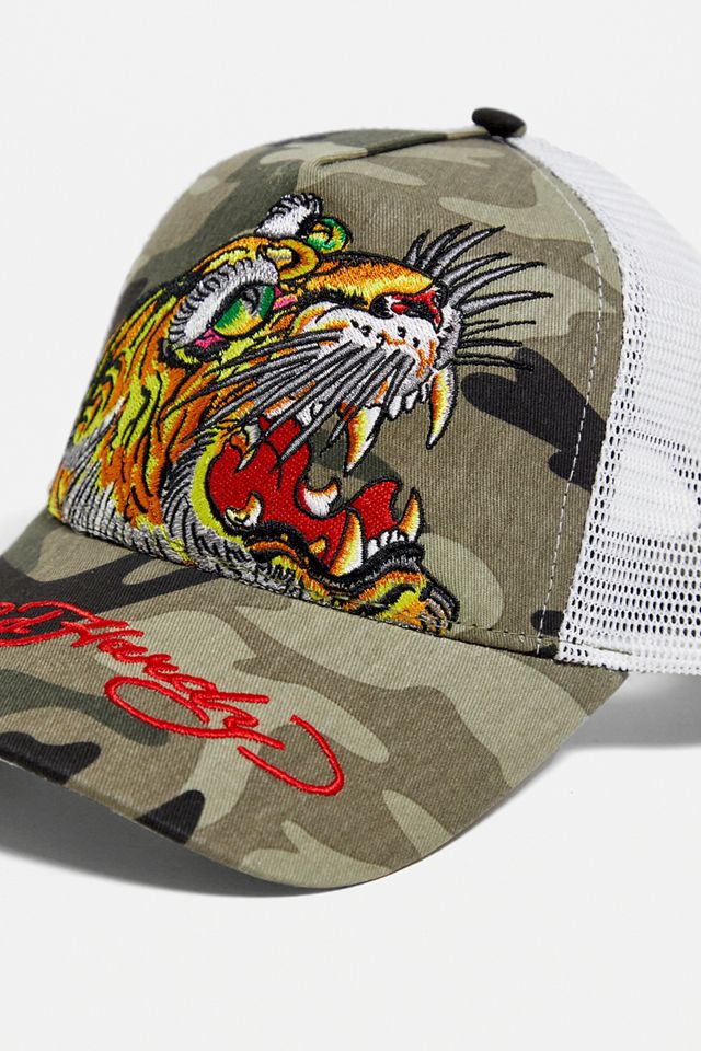 Ed Hardy - Casquette camionneur imprimé camouflage et tigre #2