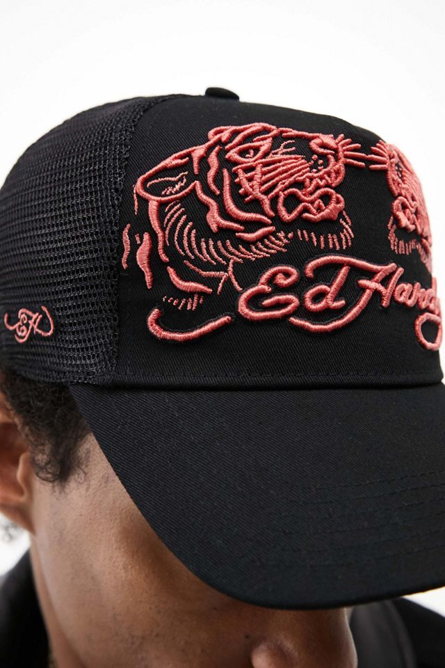 Ed Hardy Black Twillfront Mesh Trucker Hat #2