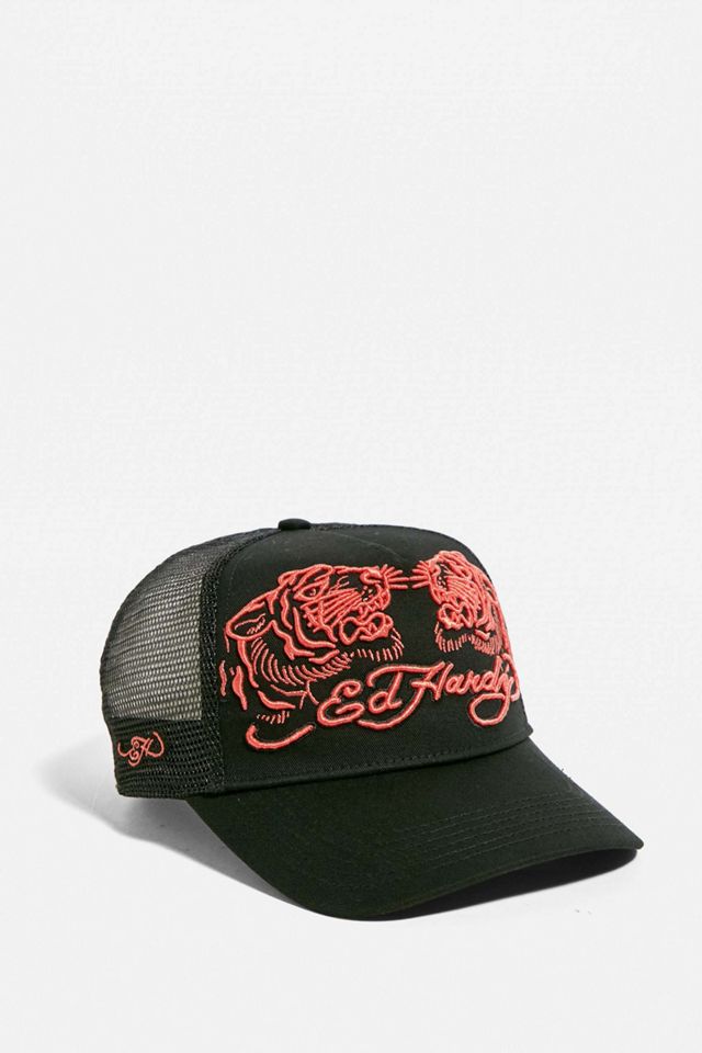 Ed Hardy Black Twillfront Mesh Trucker Hat #3