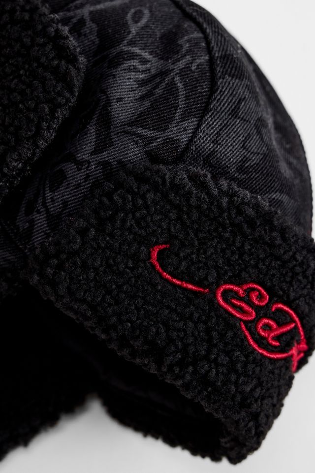 Ed Hardy UO Exclusive Black Trapper Hat #2
