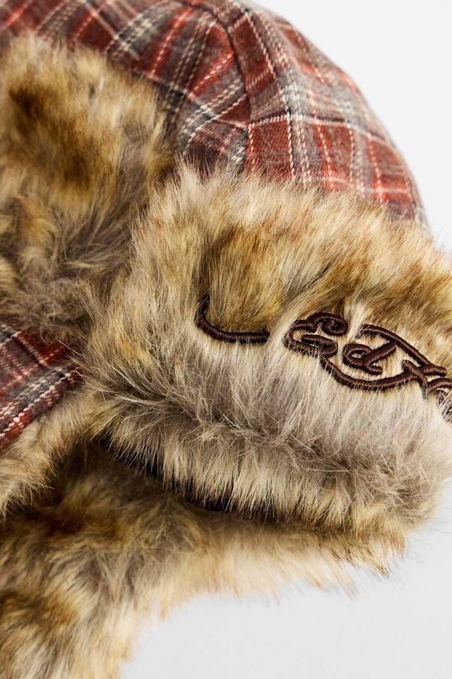 Chapeau trappeur à carreaux orange Ed Hardy exclusif UO #2
