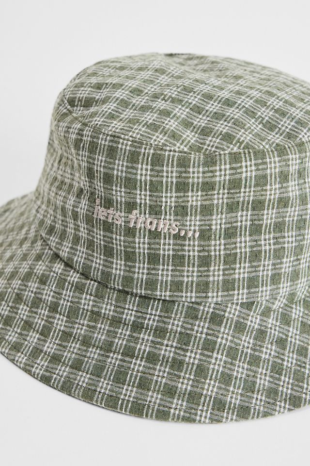 iets frans... Sombrero Bucket de Cuadros Verde #1