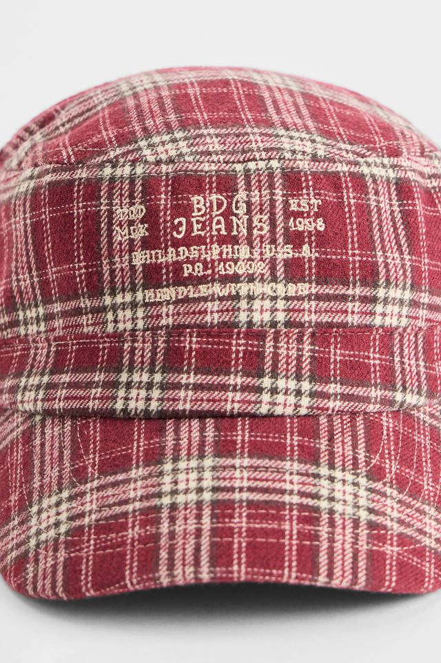 BDG Red Check Train Cap #2
