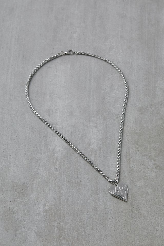 Collier à pendentif cœur enflammé #1