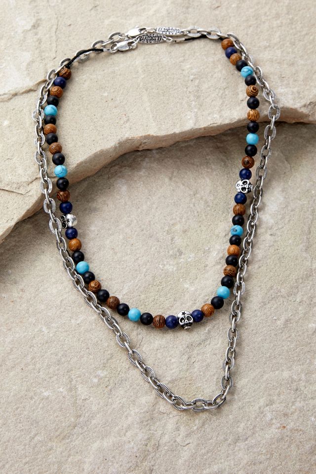 Icon Brand Burning Man Bead & Chain Collana #1