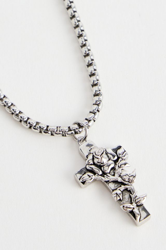 Ed Hardy Cross Rose Chain Pendant Necklace #1