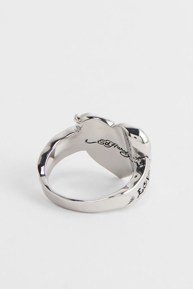 Ed Hardy Love Kills Mini Heart Ring | Urban Outfitters UK