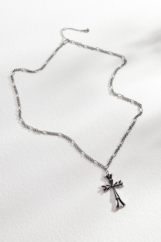 Silence + Noise Silver Cross Pendant Necklace | Urban Outfitters UK