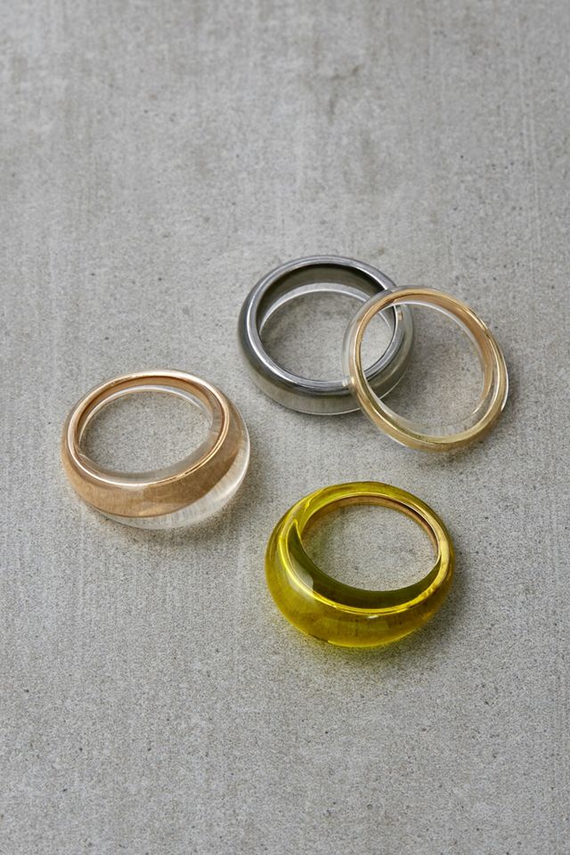 Enamel Ring 4-Pack | Urban Outfitters UK