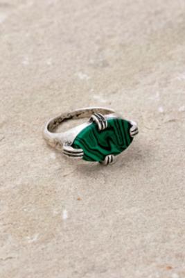 Statement Oval Claw Ring - Green S at Urban Outfitters