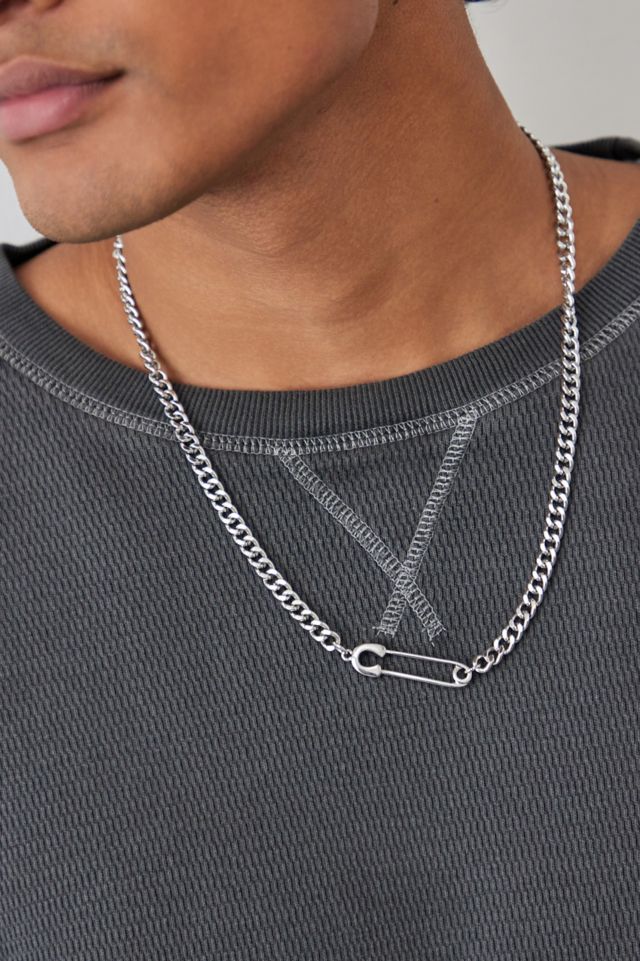 Safety Pin Chain Necklace | Urban Outfitters UK