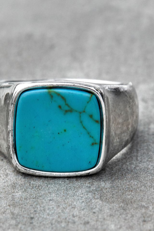 Bague à pierre carrée plaquée #1