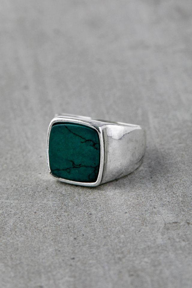 Anillo de piedra cuadrado chapado #1