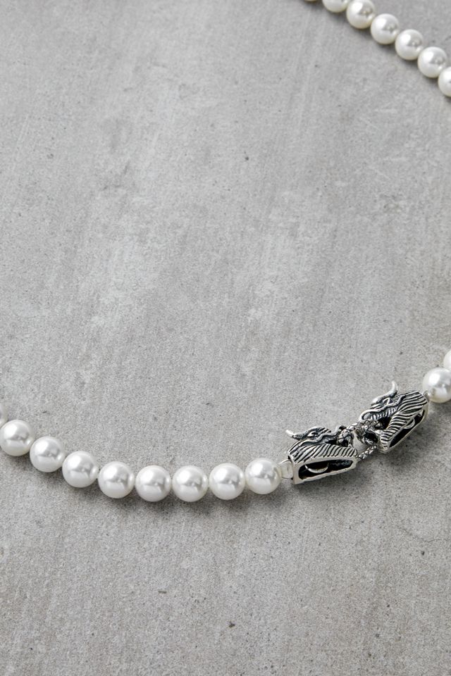 Serge DeNimes Unisex Pearl Dragon Necklace
