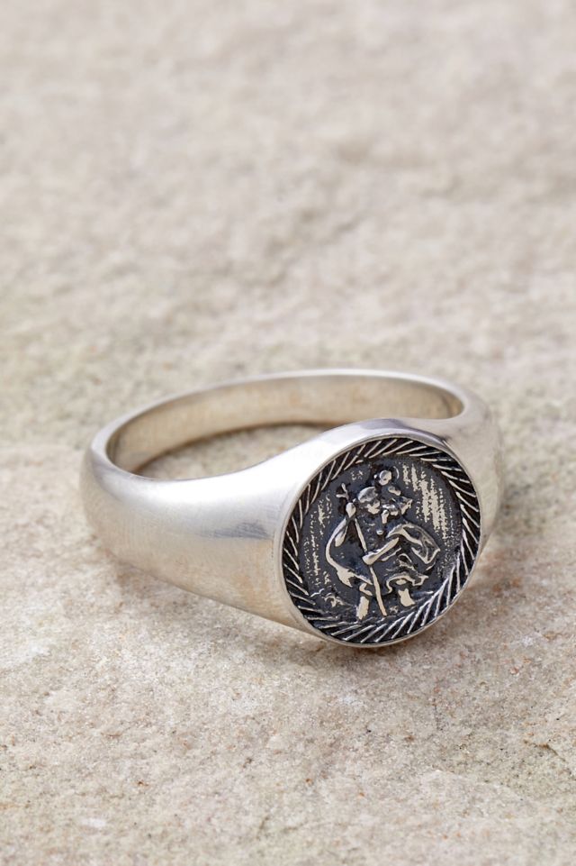 St christopher signet on sale ring