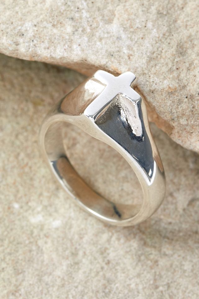 アクセサリー Rat Betty Cross Signet Ring Rat Betty Cross Signet Ring Silver signet rings | Handmade unique