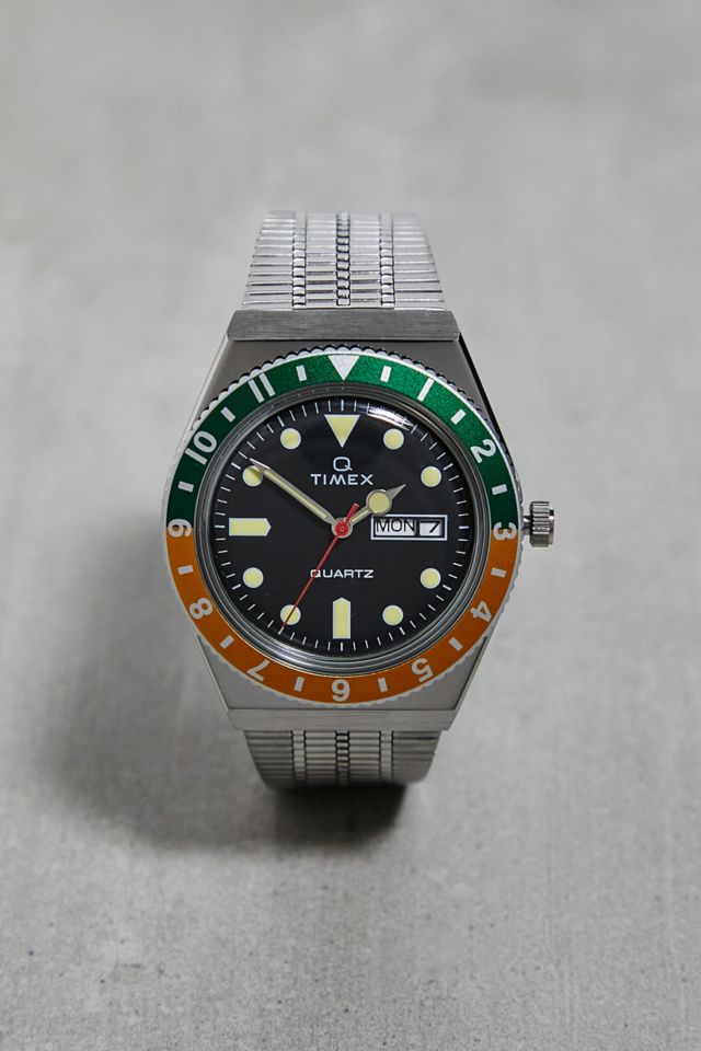 Timex Q Timex 1979 Reissue Green Yellow Watch