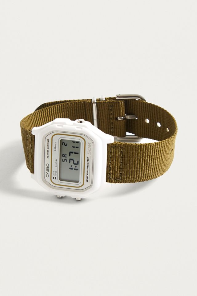 Casio Classic Cloth Strap Khaki Digital Watch | Urban Outfitters UK