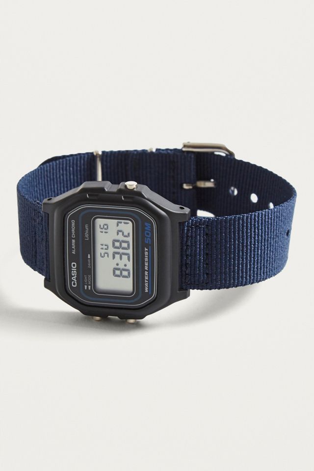Casio Classic Cloth Strap Navy Digital Watch #1