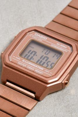 casio retro watch rose gold