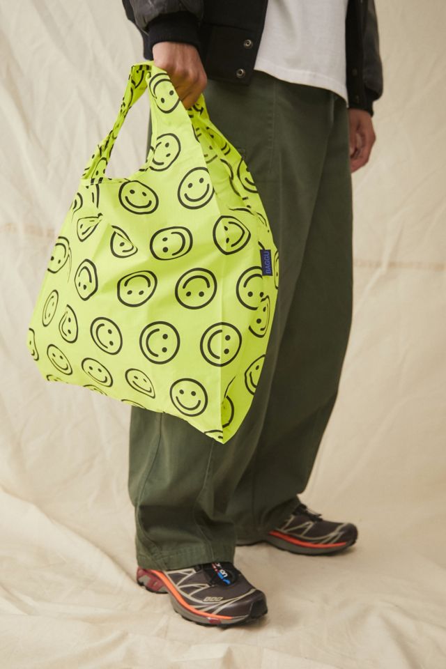 BAGGU Yellow Happy Face Tote Bag