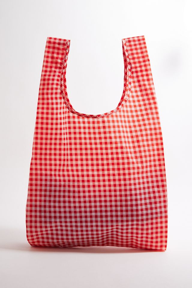 BAGGU Red Gingham Standard Shopping Bag #1
