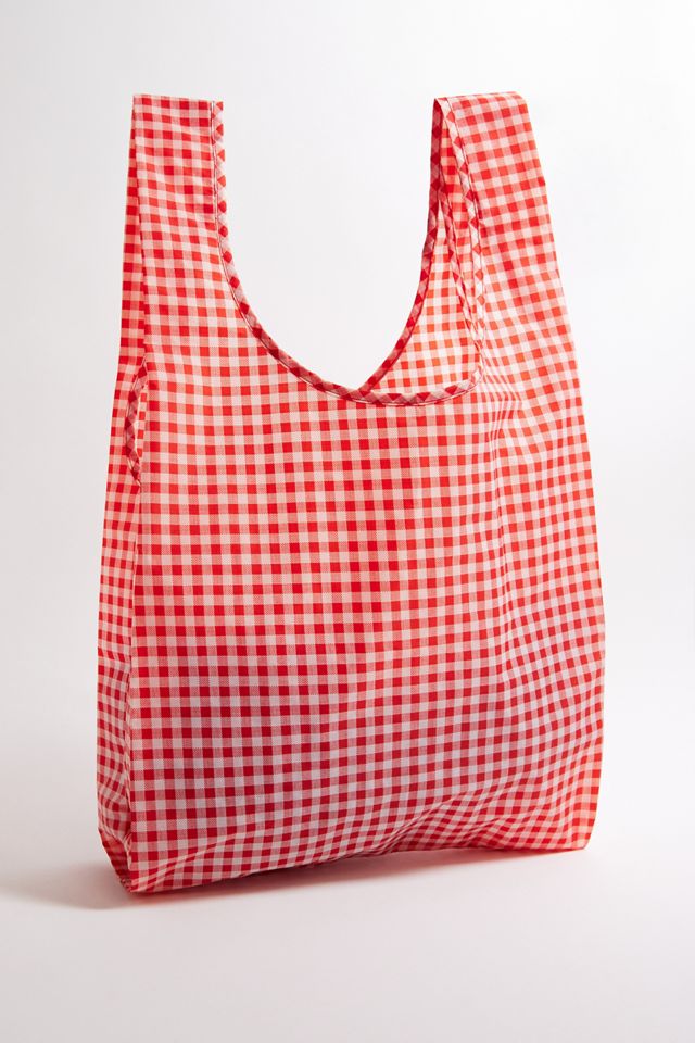 BAGGU Red Gingham Standard Shopping Bag #3