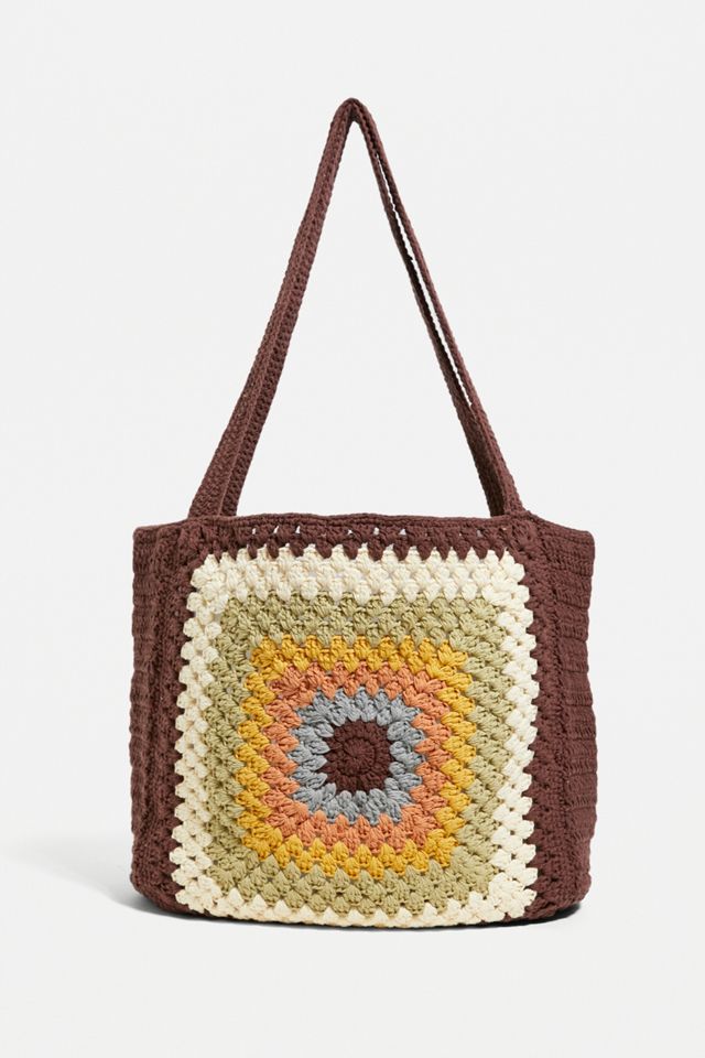 Grand sac fourre-tout en macramé marron #1