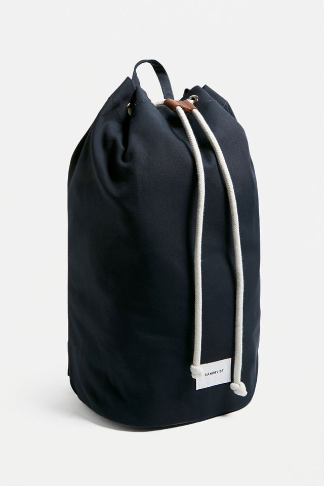 Sac à Dos Cordon De Serrage Rayé Bleu Marine/blanc – Polyester 210D Imperméable, Pliable, Pour Sport Ou Quotidien
