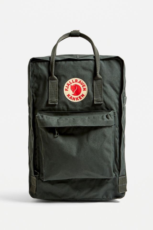 Fjallraven Kanken Forest Green 17 Laptop Sleeve Backpack Urban Outfitters UK