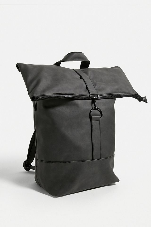 UO Faux Leather Rolltop Backpack | Urban Outfitters UK