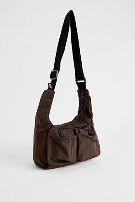 Ayker Borsa a Tracolla in Tweed Marrone