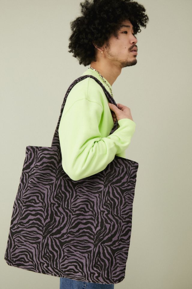 UO Zebra Print Corduroy Tote Bag