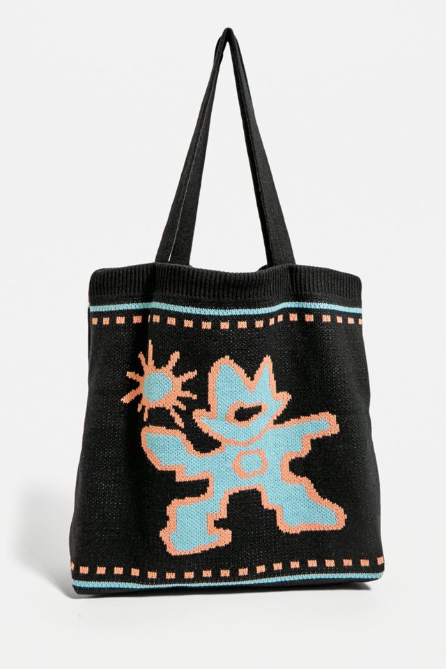 UO Nomad Black Knitted Tote Bag  #1