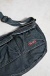 FRINGE DENIM SLING BAG BLUE