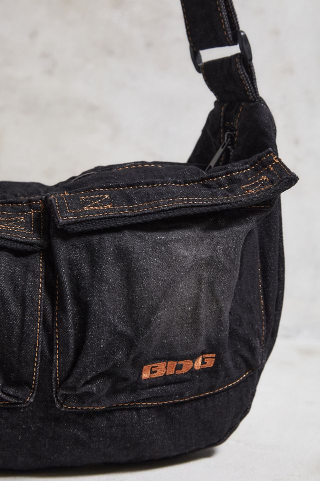 BDG – Umhängetasche in Schwarz aus Jeansstoff #4