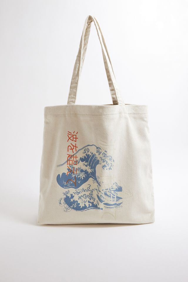 UO Ecru The Great Wave Corduroy Tote Bag  #1