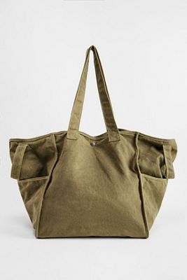 Sac fourre-tout en toile cirée kaki BDG