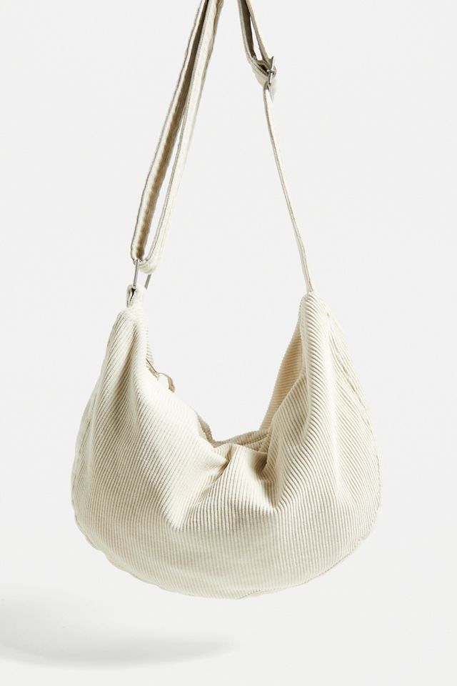 BDG Ecru Chunky Strap Corduroy Sling Bag #3