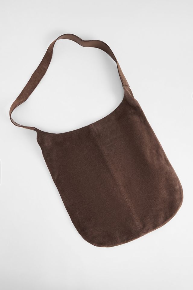 Borsa a Tracolla in Pelle Scamosciata Marrone Cioccolato UO #1