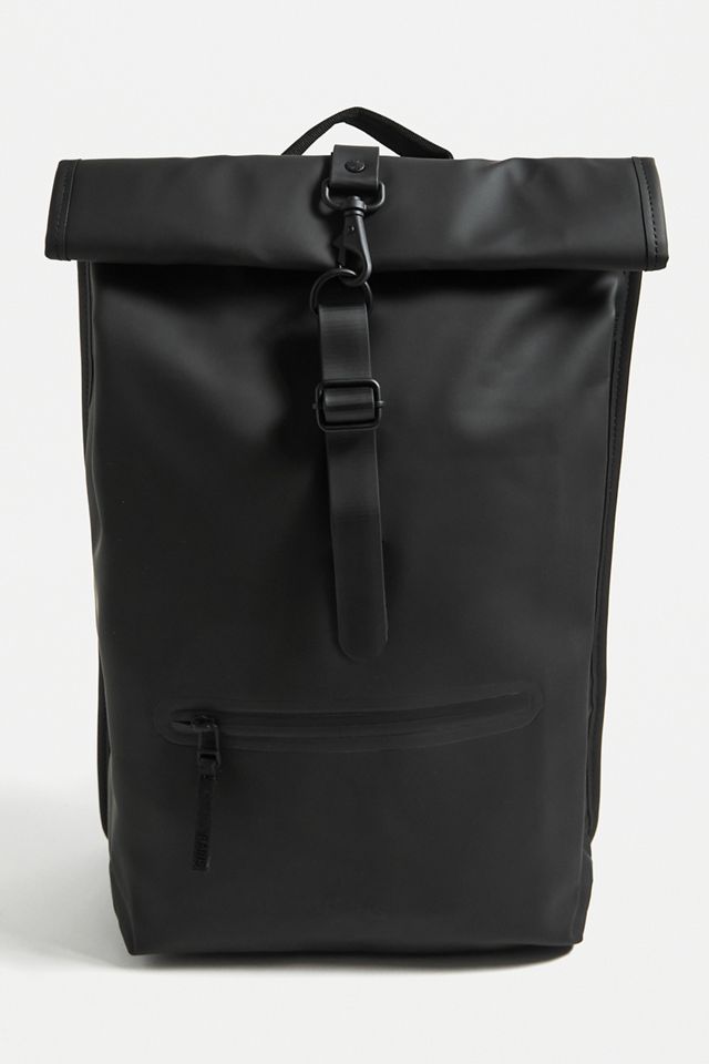 Rains Black Rolltop Rucksack #1