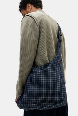 UO Navy Jackson Check Sling Bag