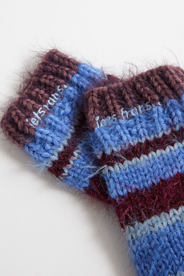 iets frans... Burgundy Stripe Fingerless Gloves #2