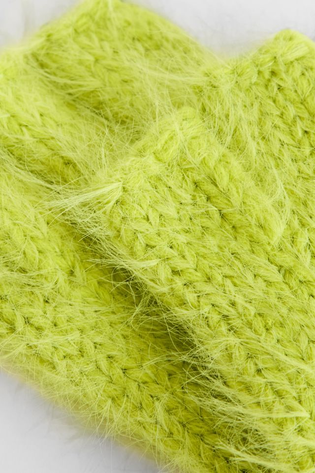 UO Lime Twist Fingerless Gloves #1