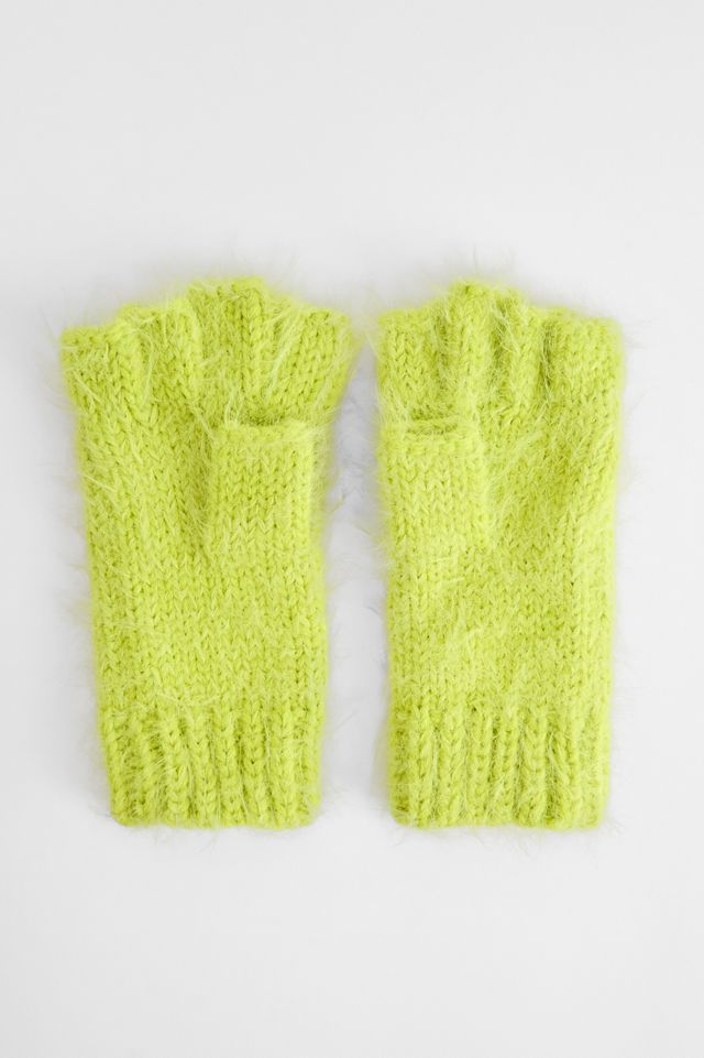 UO Lime Twist Fingerless Gloves #2