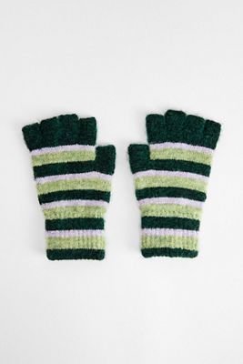 Guantes sin Dedos a Rayas Verdes de UO