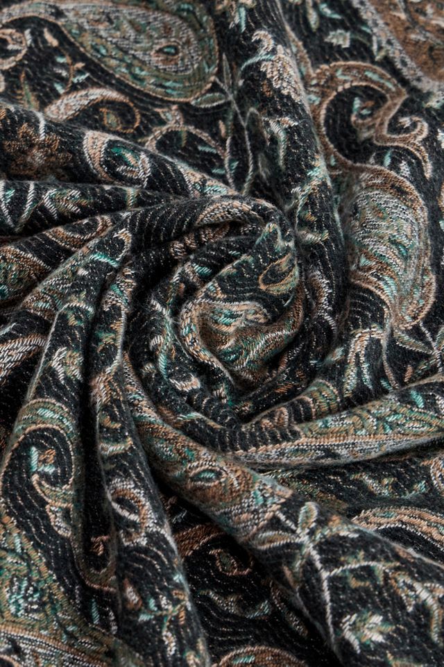 UO Blauer Paisley-Strickschal #2