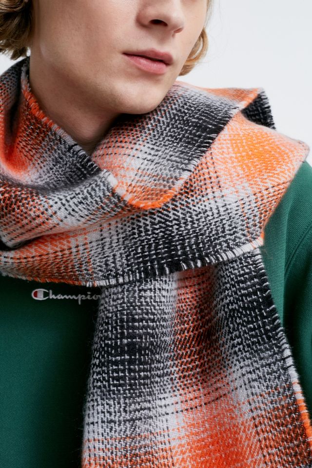 UO Orange Checked Scarf #1