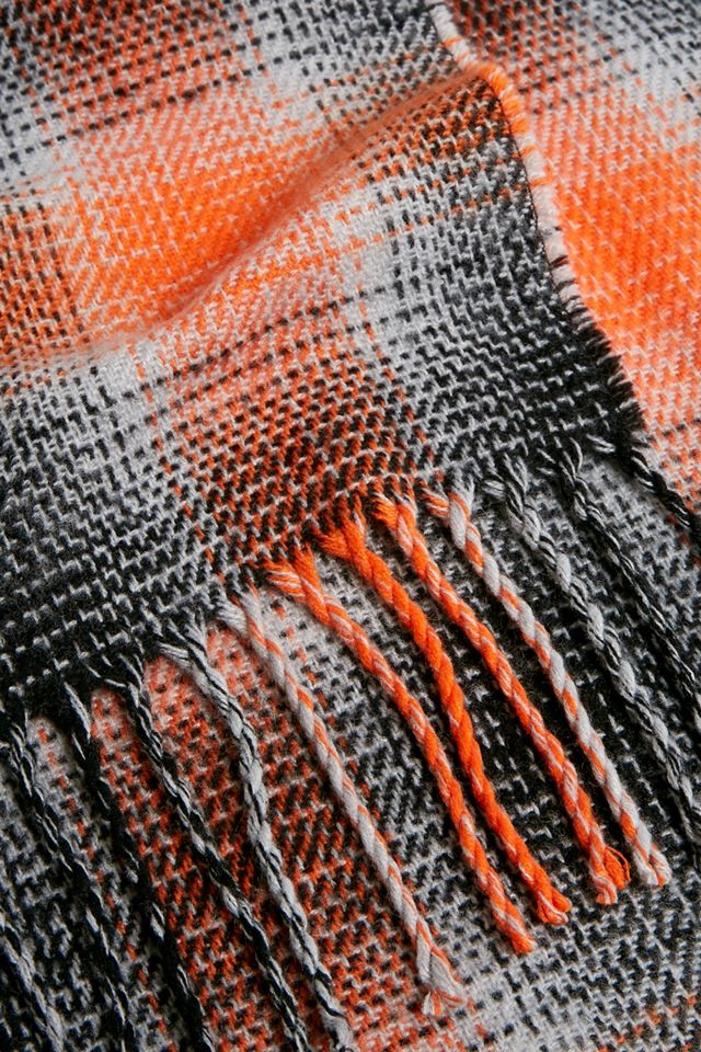 UO Orange Checked Scarf #2