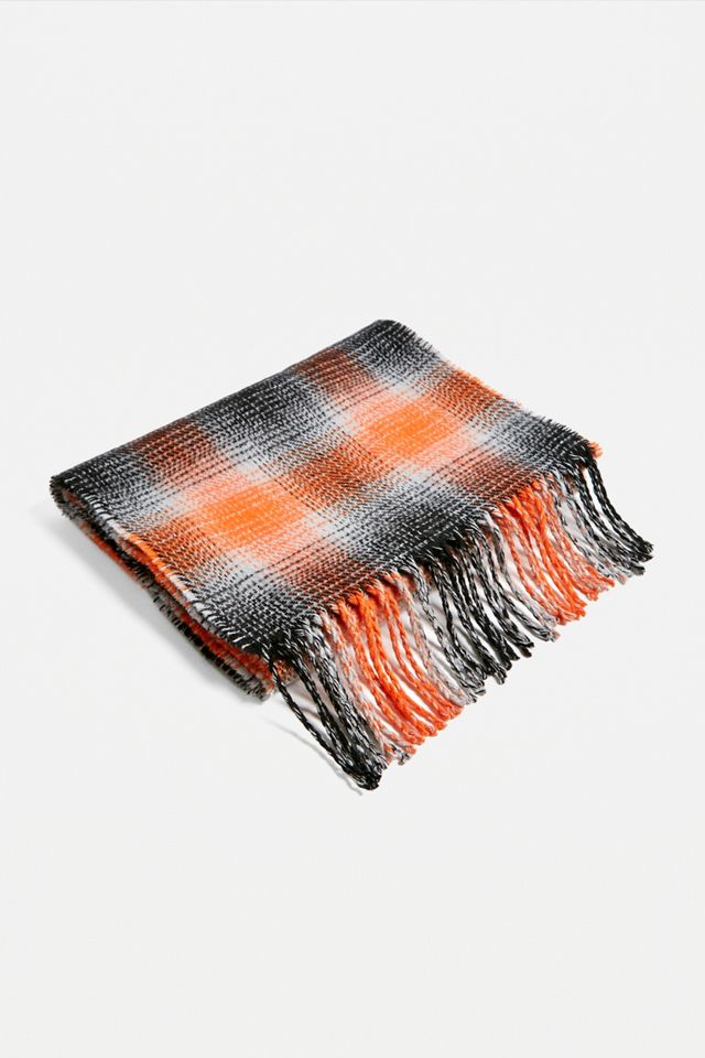 UO Orange Checked Scarf #3